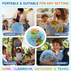 OneZa soft fabric globe is durable and easy to clean for family use