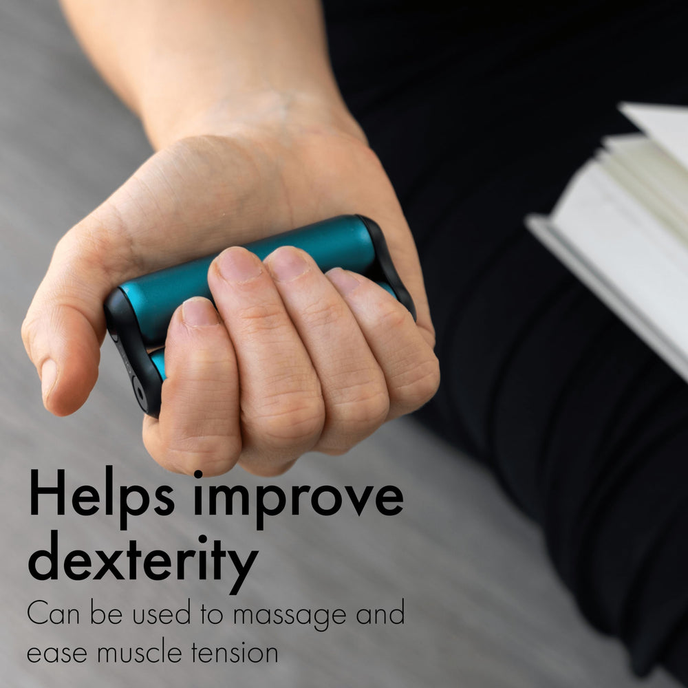 ONO Roller aluminum body closeup highlighting durable, quiet fidget for focus.