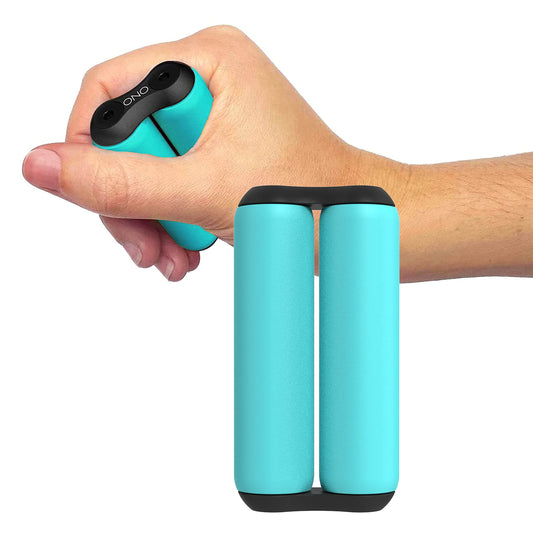 ONO Roller Jr teal compact handheld used for discreet stress relief.