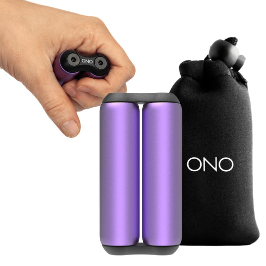 ONO Roller junior-size purple close-up highlights premium aluminum finish and compact grip for calm on the go