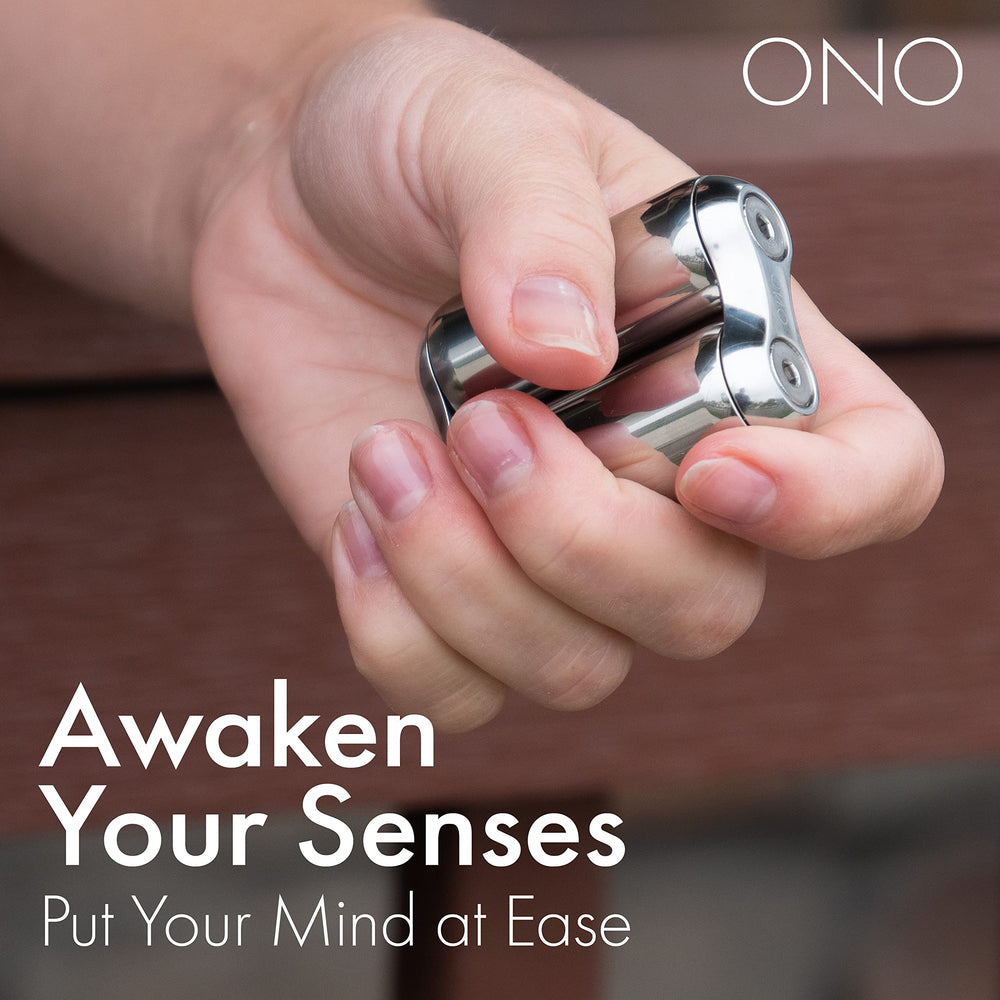 ONO Roller stainless-steel finish showcases durable, weighty fidgeting with smooth glides.