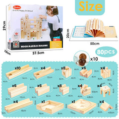 Onshine 80-piece marble run set with instruction manual for guided exploration