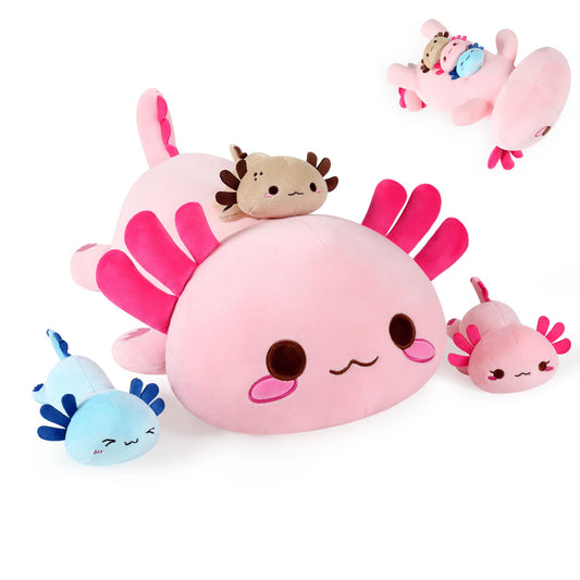 Onsoyours Axolotl Mommy plush 19.7 inch, cozy cuddle for kids