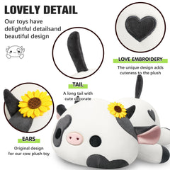 Onsoyours cow plush back embroidery heart detail enhances collectability