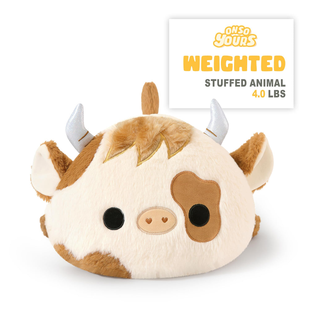 Onsoyours Highland cow plush embroidery detail provides charming texture and visual appeal.