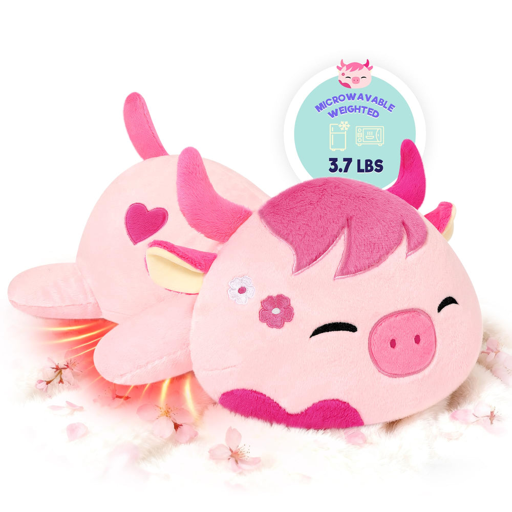 Onsoyours Sakura cow plush with cherry blossom embroidery for comforting hugs.
