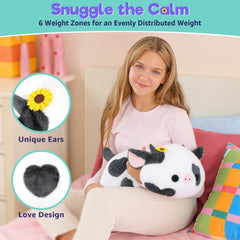 Onsoyours sunflower cow plush face detail with friendly expression