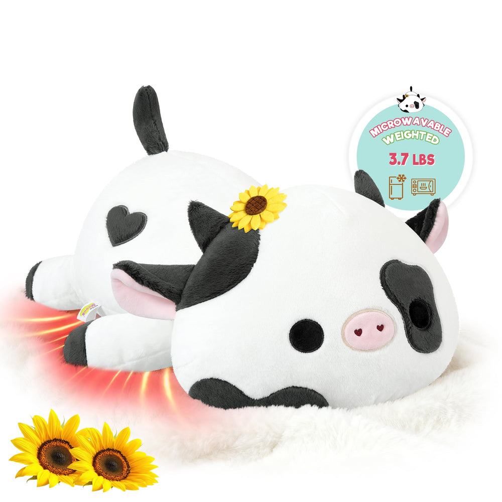 Onsoyours weighted cow plush 20in body offers comforting hugs and warmth