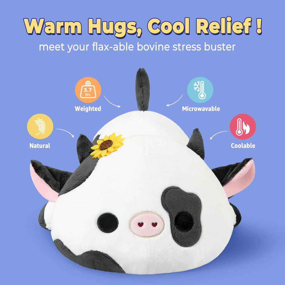Onsoyours weighted cow plush heat packet ready for microwave use