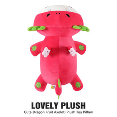 Onsoyours axolotl dragon fruit plush brightens a kid's bedroom and desk.