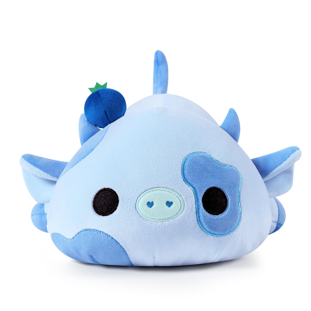 Onsoyours Cute Cow Plush Blueberry side view, cozy home décor