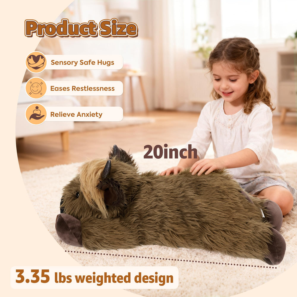 Onsoyours Highland Cow microwave-heat-therapy pillow for extended warmth during colder evenings.