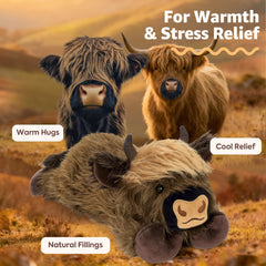 Onsoyours Highland Cow weighted-hug plush for grounding cuddles and comfort.