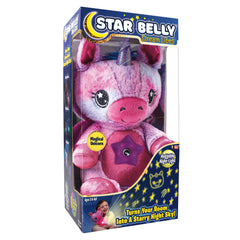 Ontel Star Belly Dream Lites Unicorn glows stars on ceiling for a soothing bedtime routine.