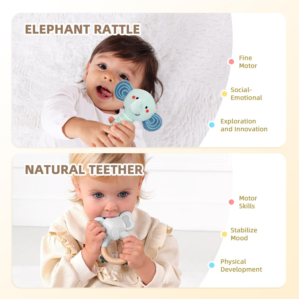 OOOK Montessori toy set image highlights seven-in-one newborn activity kit.