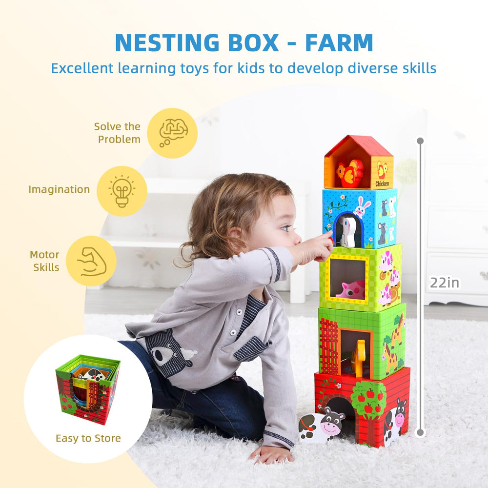 OOK Montessori Toys baby stacking cups promote fine motor skills and stacking practice