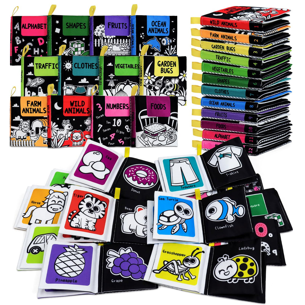OKOOKO soft books with wild animals in high contrast for visual focus