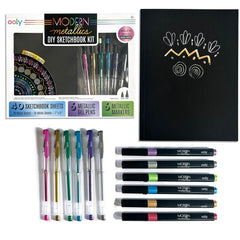 Ooly 13pc metallic markers palette for vibrant drawings on white and black paper