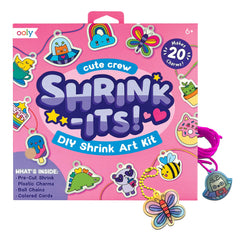 Ooly 28pc shrinking art kit front view with complete contents for quick, mess-free crafting.