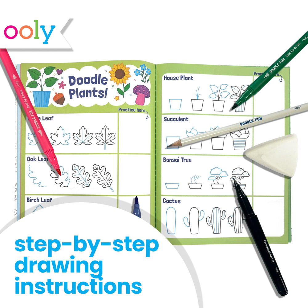 Ooly 60-page sketchbook for step-by-step doodle practice and ideas