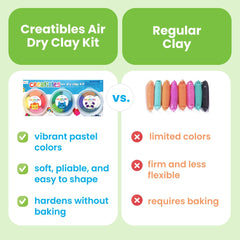 Ooly air dry clay dries overnight without baking, keeping designs intact
