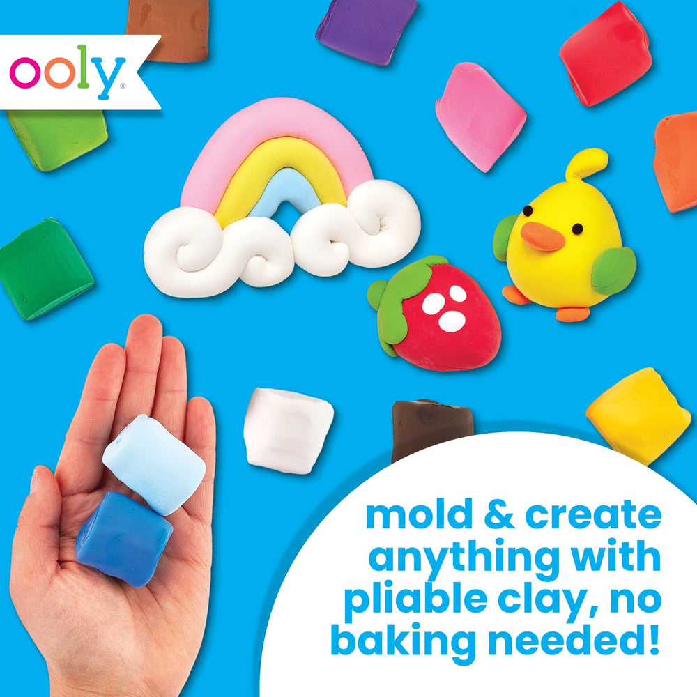 Ooly Creatibles 12 colors clay tubs showing vibrant palette for imaginative play