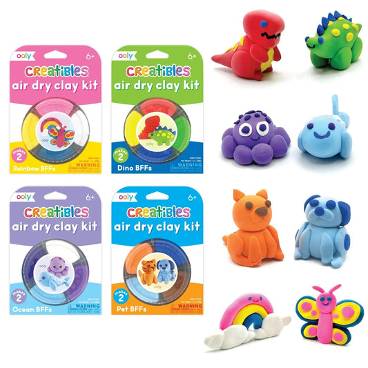 Ooly Creatibles air dry clay in 16 colors in four tubs for easy sculpting
