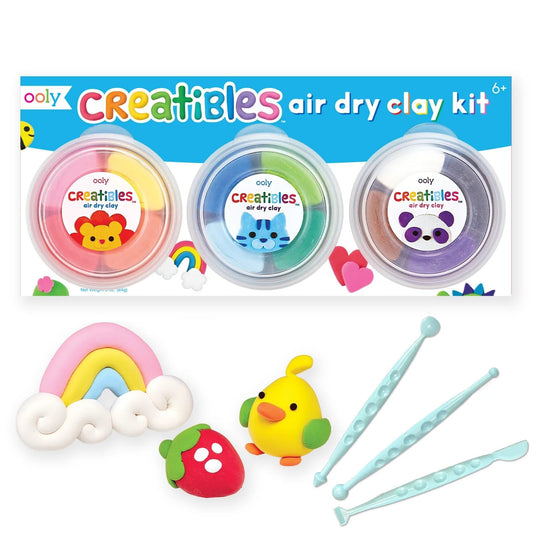 Ooly Creatibles air-dry clay kit contents for quick, mess-free start to crafts