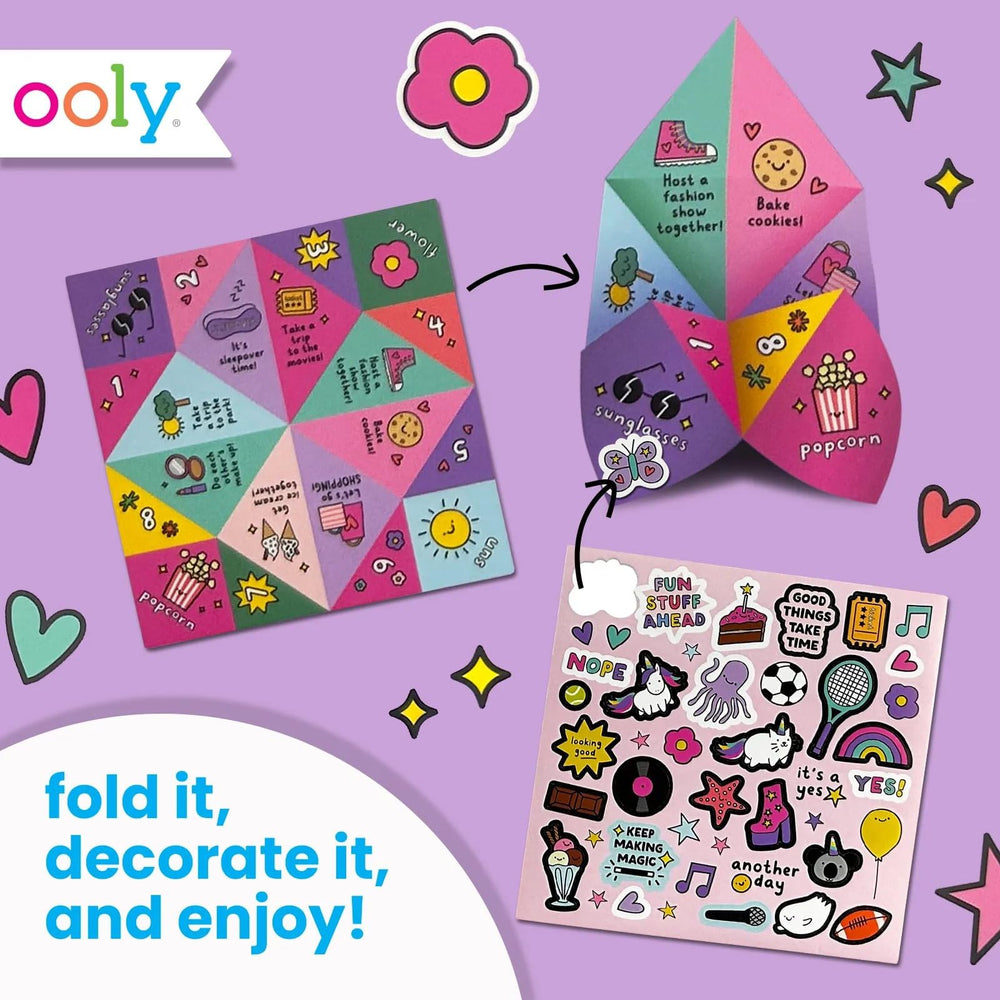 OOLY DIY Paper Kit with 6 blank fortune tellers for customization.