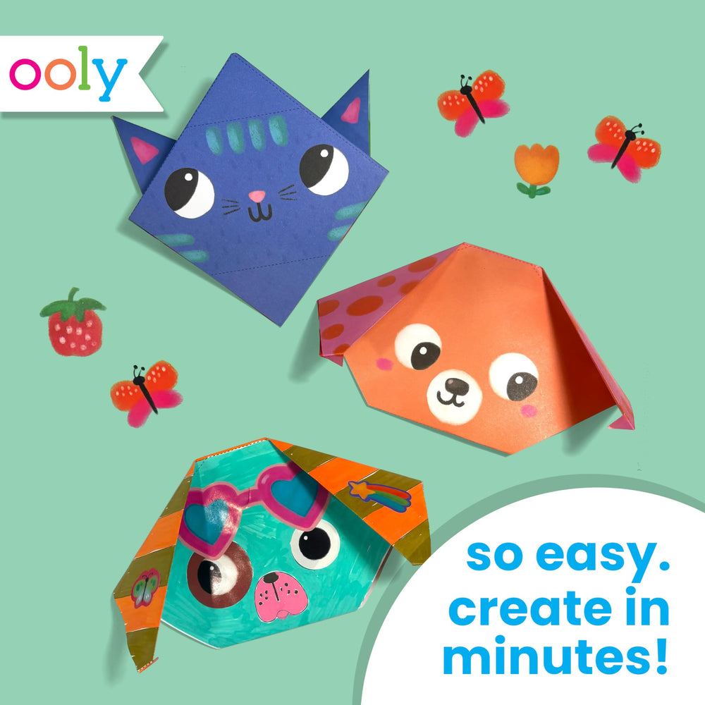 Ooly DIY Paper Kit blank origami designs ready for personal crafting.