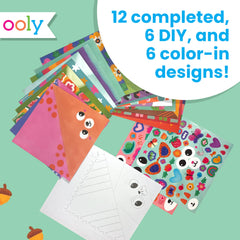 Ooly DIY Paper Kit color-in origami designs for customizable crafts.