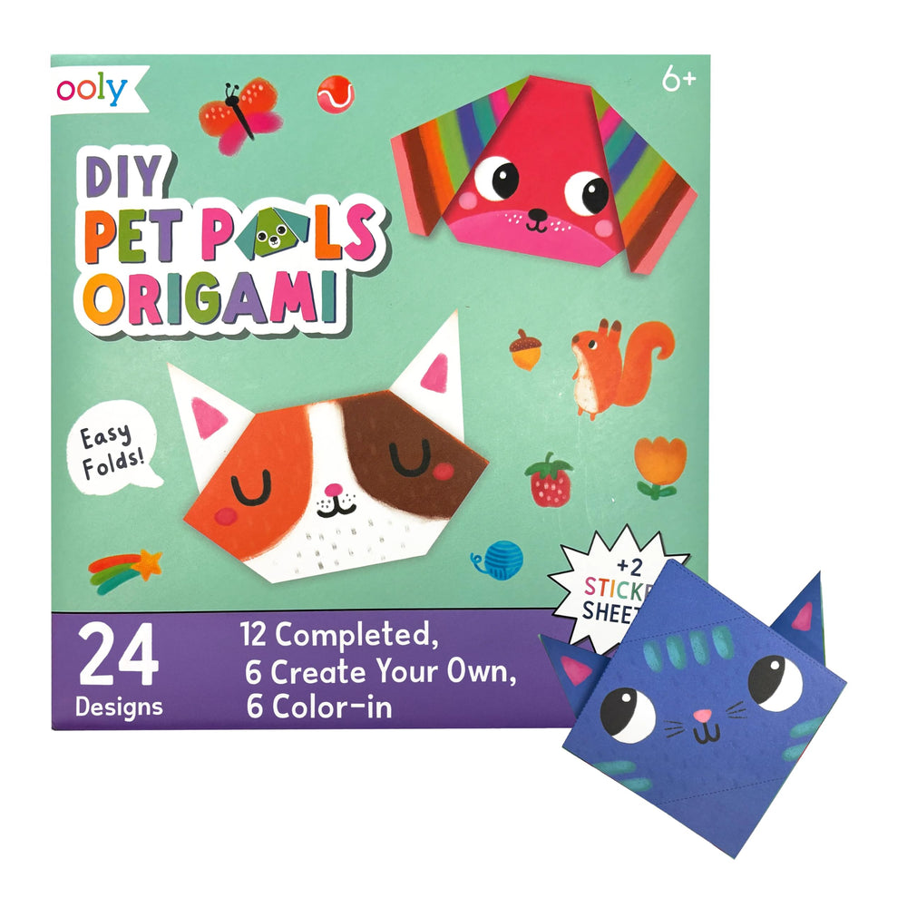 Ooly DIY Paper Kit shows completed pet origami designs for display and gifts.