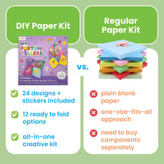 OOLY DIY Paper Kit with 12 predesigned fortune tellers for quick activities.