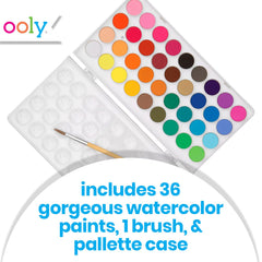 OOLY Lil' Watercolor pods with brush for easy painting