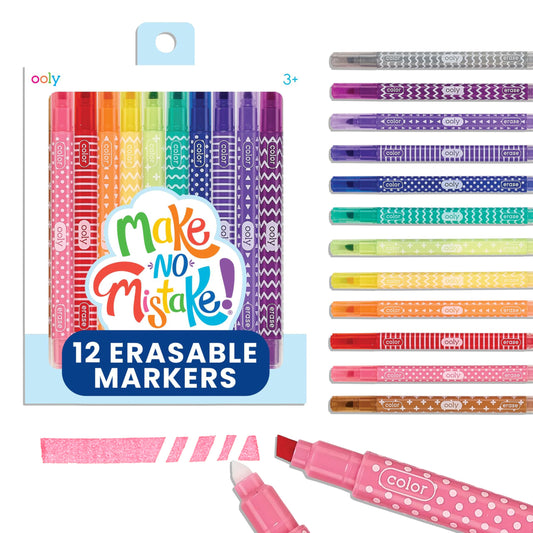 OOLY Make No Mistake markers in bold colors for mess-free coloring.