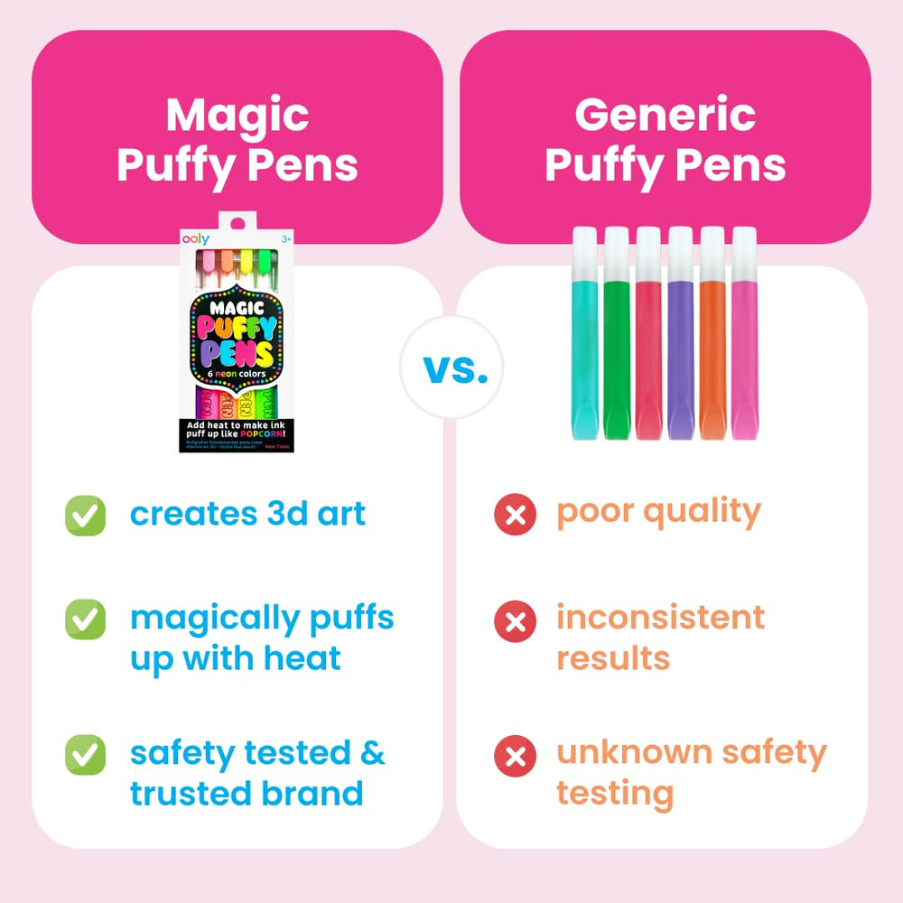 Examples of 3D art made with Ooly Puffy Paint neon pens for cards.