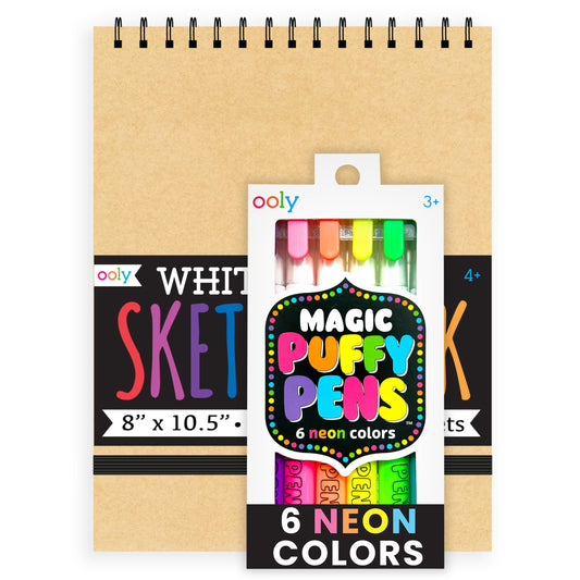 Ooly Puffy Paint Neon Pens Set 6 for vibrant 3D artwork.