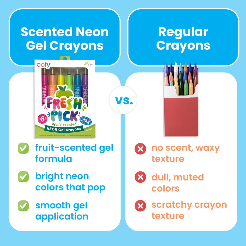 Ooly neon colors glide smoothly across pages.