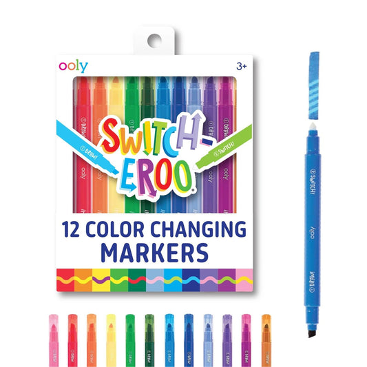 Ooly Switcheroo color-changing markers, front view, ideal for kids' art and color transitions.