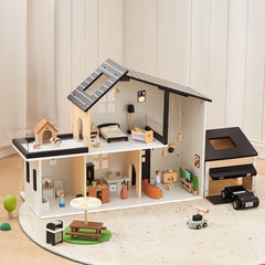 OOOK wooden playset offers expandability with other dollhouses