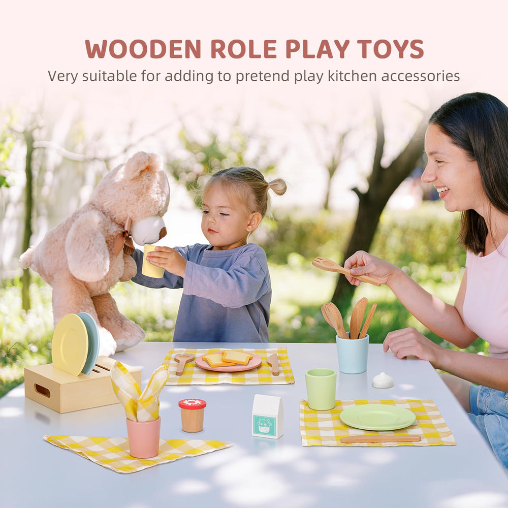 OOOK wooden bowls support hands-on serving and kitchen role-play