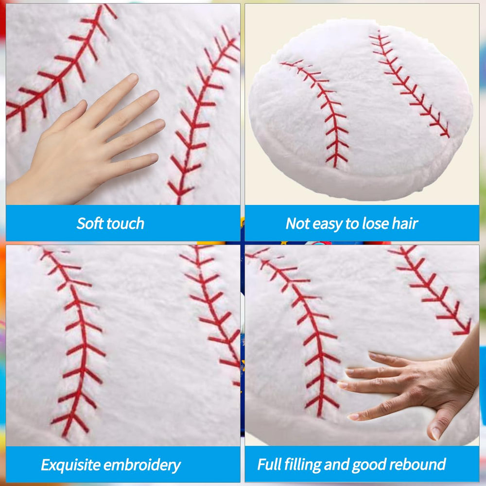 OPHRBU basketball plush pillow close-up shows durable stitching for everyday play