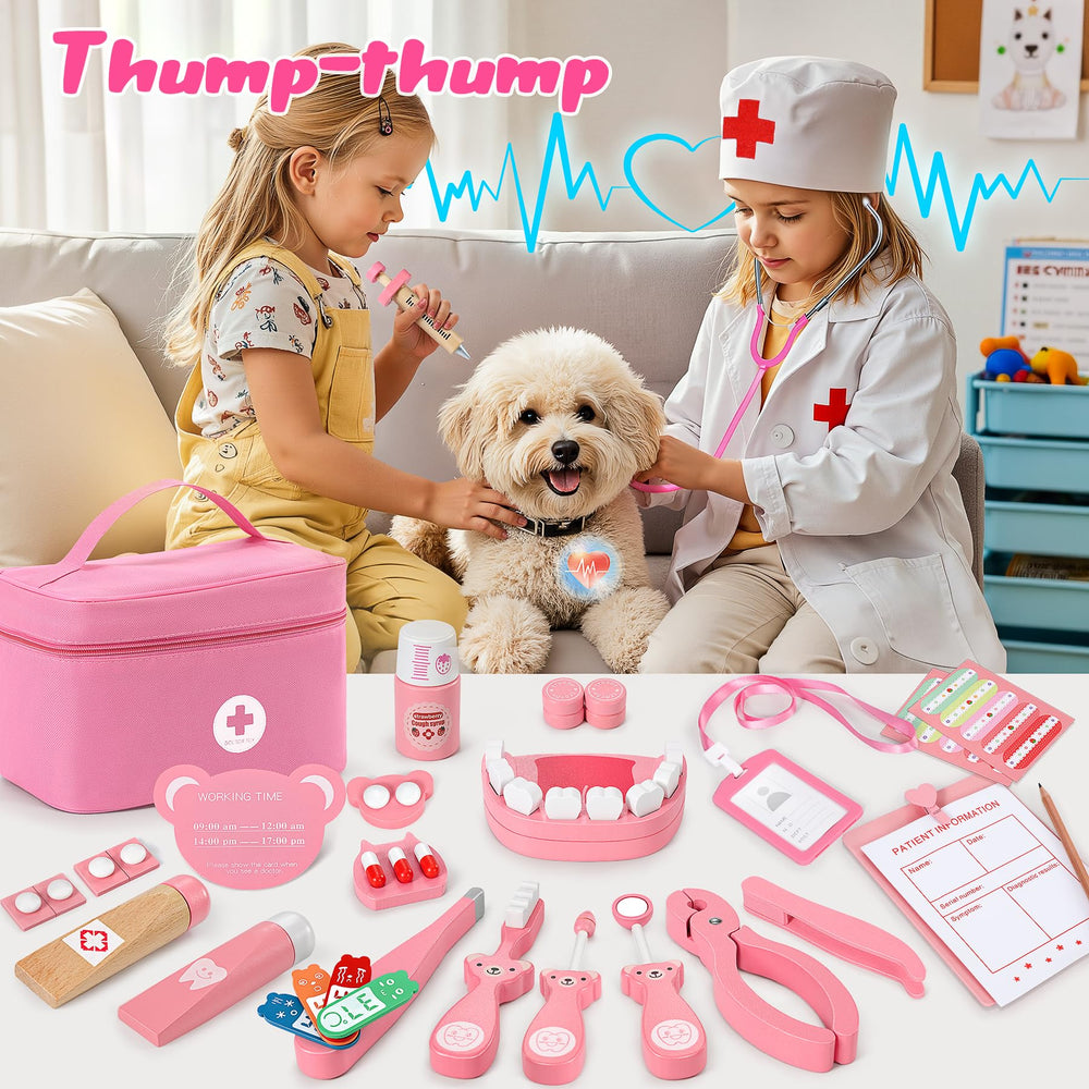 Ophy Doctor Kit kids thermometer included for pretend checkups.