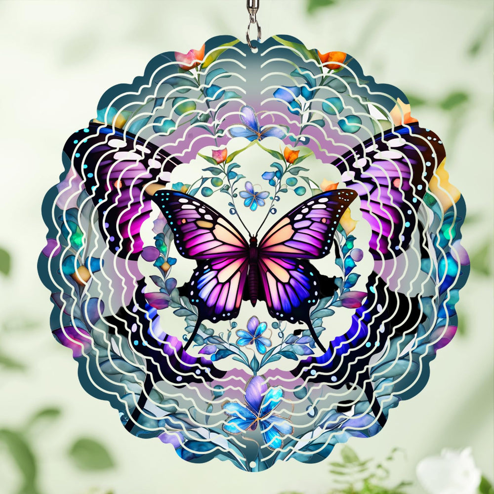 Opjoy butterfly wind spinner 12in outdoors adds color and motion.