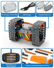 Opmind block-building kit assembly highlights modular design.