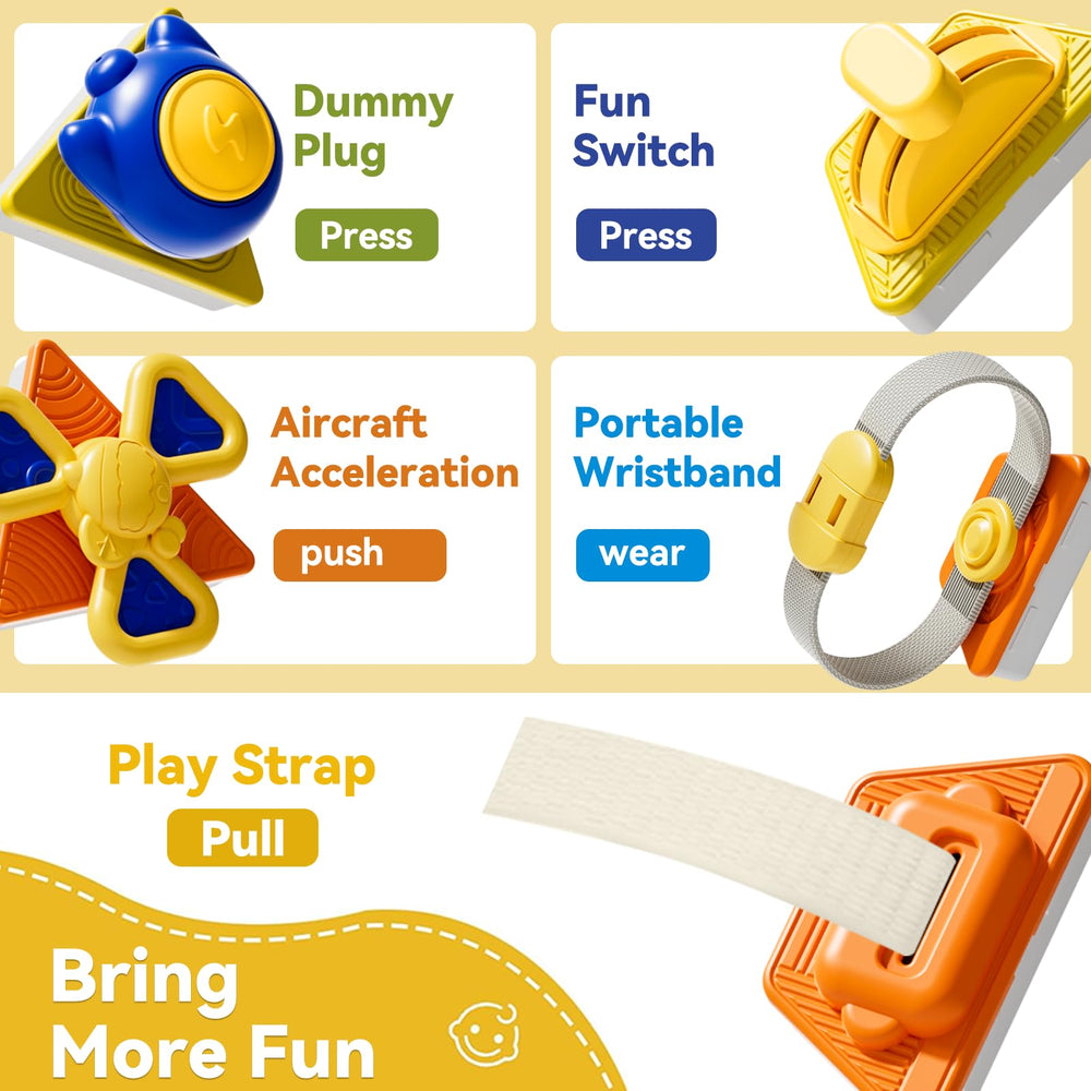 Oppvoci busy board simulated plug supports hand strength and curiosity