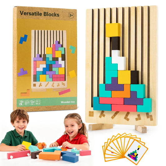 Oppvoci wooden Montessori blocks puzzle assembly enhances spatial reasoning