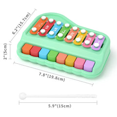 Oprala 2-in-1 xylophone shows back-side hammers for interactive sound creation.