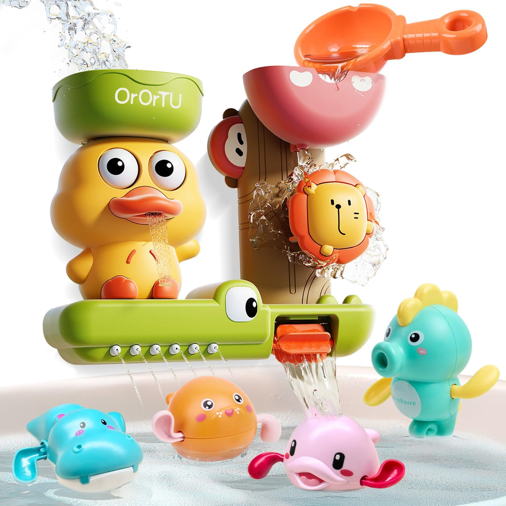 OR OR TU bath toy waterfall duck eyes roll for playful pours.