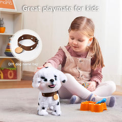 OR OR TU dress-up plush dog for imaginative pretend play with dressing and feeding.